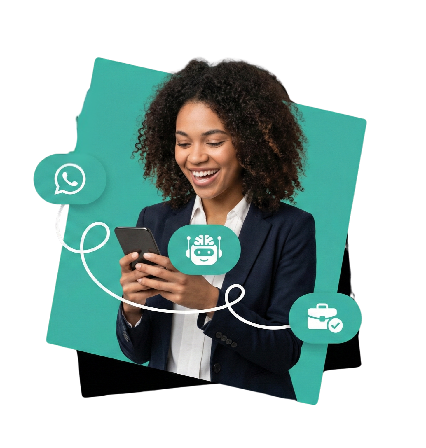 Profesional usando Jobana con WhatsApp